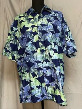 Rum Reggae Stingray Cabana Hawaiian Short-Sleeve Button-Down Shirt